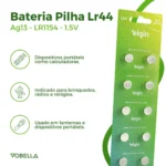10 Baterias Pilhas Alcalina Lr44 1,5v Blister Cartela Elgin - Image 2