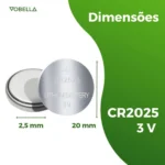 5 Baterias Pilha Moeda Cr2025 3v Blister Cartela Elgin - Imagem 3