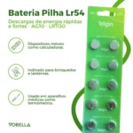 10 Baterias Pilhas Alcalina Lr54 1,5v Blister Cartela Elgin - Image 2