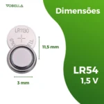 10 Baterias Pilhas Alcalina Lr54 1,5v Blister Cartela Elgin - Image 3