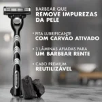 Kit Aparelho de Barbear Descartável Gillette Mach3 Carbono Carvão Ativado + 4 Refis - Image 4