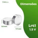 Kit 40 Baterias Pilha Alcalina Lr41 1,5V Ag3 Relógio Elgin - Imagem 3