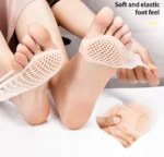 Kit Par Meia Palmilha Ortopédica Protetor para Os Pés Almofada Silicone Gel Tiptoe - Imagem 3