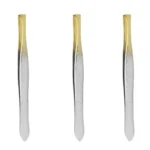 Kit Pinças Belliz Enox Ponta Dourada Reta Cod.700 C/3