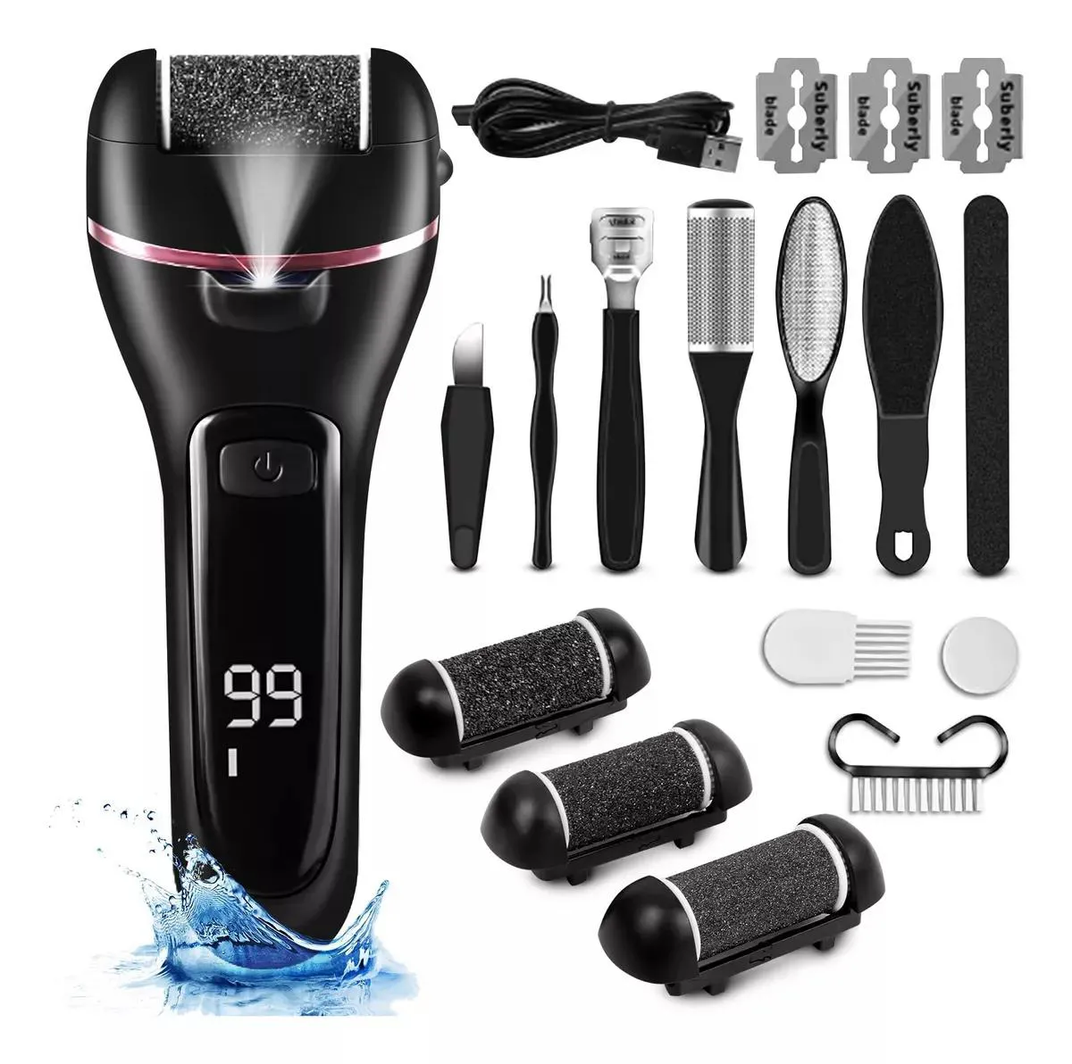 Esfoliador Lixador para Pés Elétrico Profissional Remover Ca Esfoliador Lixador para Pés Elétrico Profissional Remover Calos E Rachaduras - Imagem 1