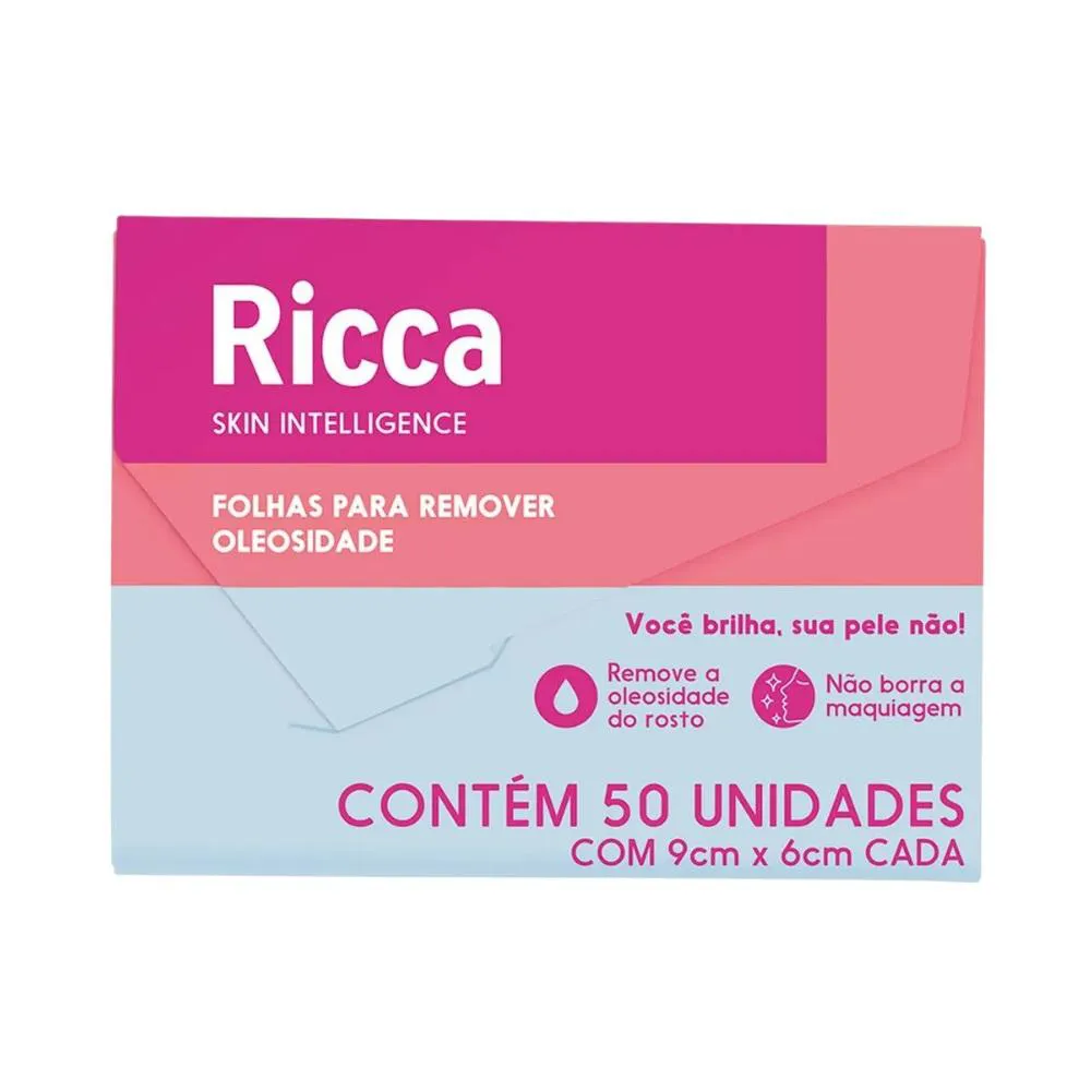 Lenço de Papel Removedor de Oleosidade 50 Folhas Ricca Lenço de Papel Removedor de Oleosidade 50 Folhas Ricca - Image 1