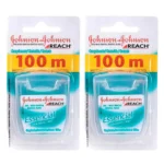 Kit Fio Dental Johnson's Reach Essencial Sabor Menta 3 unidades de 100 metros cada