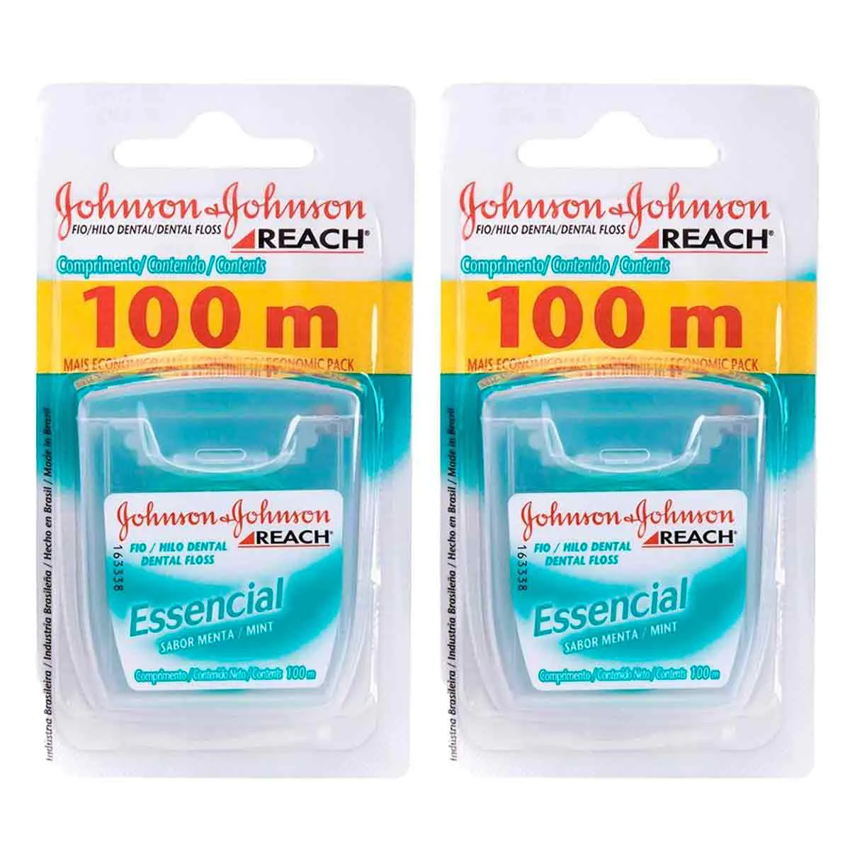 Kit Fio Dental Johnson's Reach Essencial Sabor Menta 3 unida Kit Fio Dental Johnson's Reach Essencial Sabor Menta 3 unidades de 100 metros cada - Imagem 1