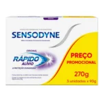 Kit Creme Dental Sensodyne Rápido Alívio Original 90g 3 unidades - Image 2