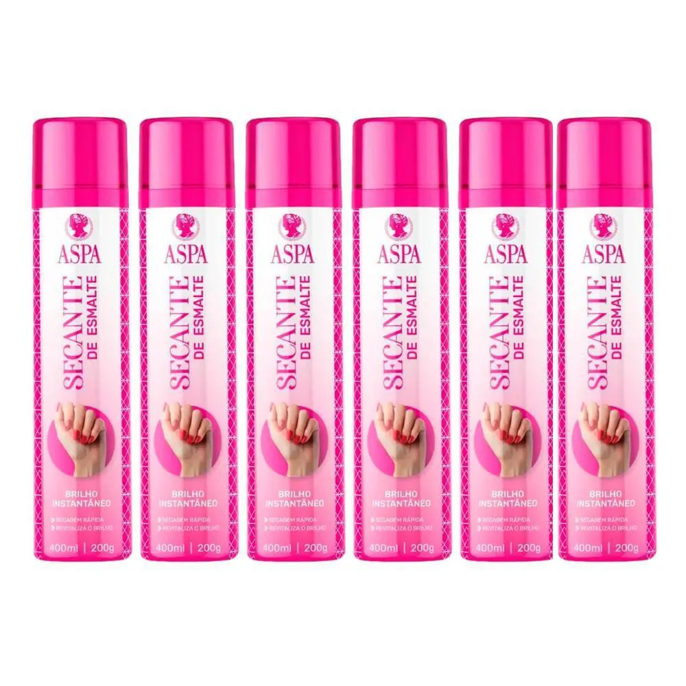Kit 6Un Spray Secante de Esmalte Aspa - 400ml - Seca Instant Kit 6Un Spray Secante de Esmalte Aspa - 400ml - Seca Instantaneo - Image 1