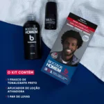 Tonalizante de Cabelo Biocolor Homem Bozzano - Preto - Image 4