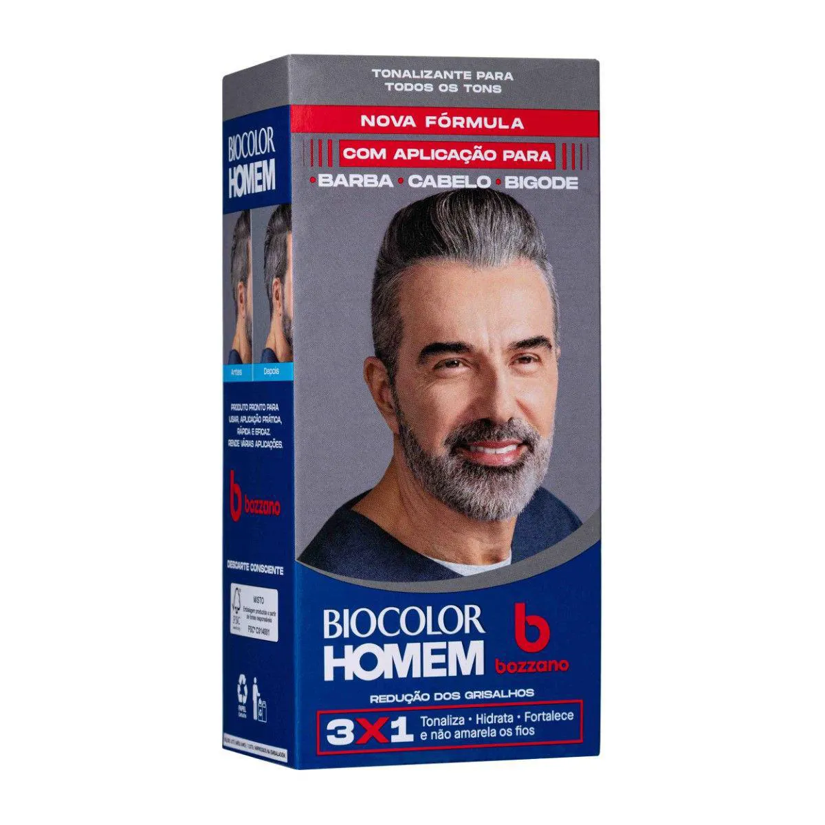 Tonalizante de Cabelo Biocolor Homem Bozzano - Redução dos G Tonalizante de Cabelo Biocolor Homem Bozzano - Redução dos Grisalhos - Image 1