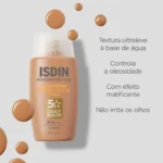 Protetor Solar Facial ISDIN Fusion Water Color FPS 50 Médio 50ml - Image 4