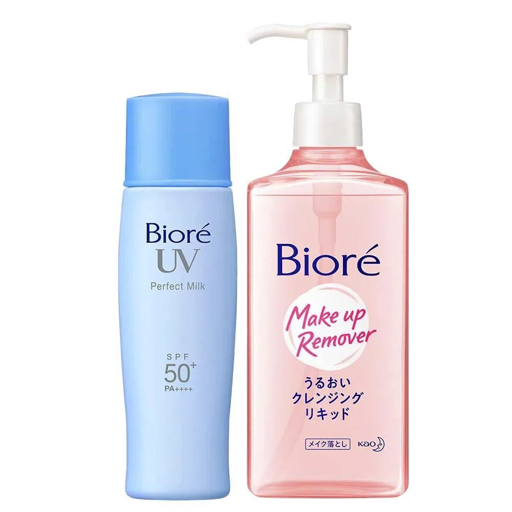 Bioré Kit – Protetor Solar Facial Perfect Milk Fps50 40Ml + Bioré Kit – Protetor Solar Facial Perfect Milk Fps50 40Ml + Demaquilante Facial Sérum de Limpeza Make Up Remover 230Ml - Image 1