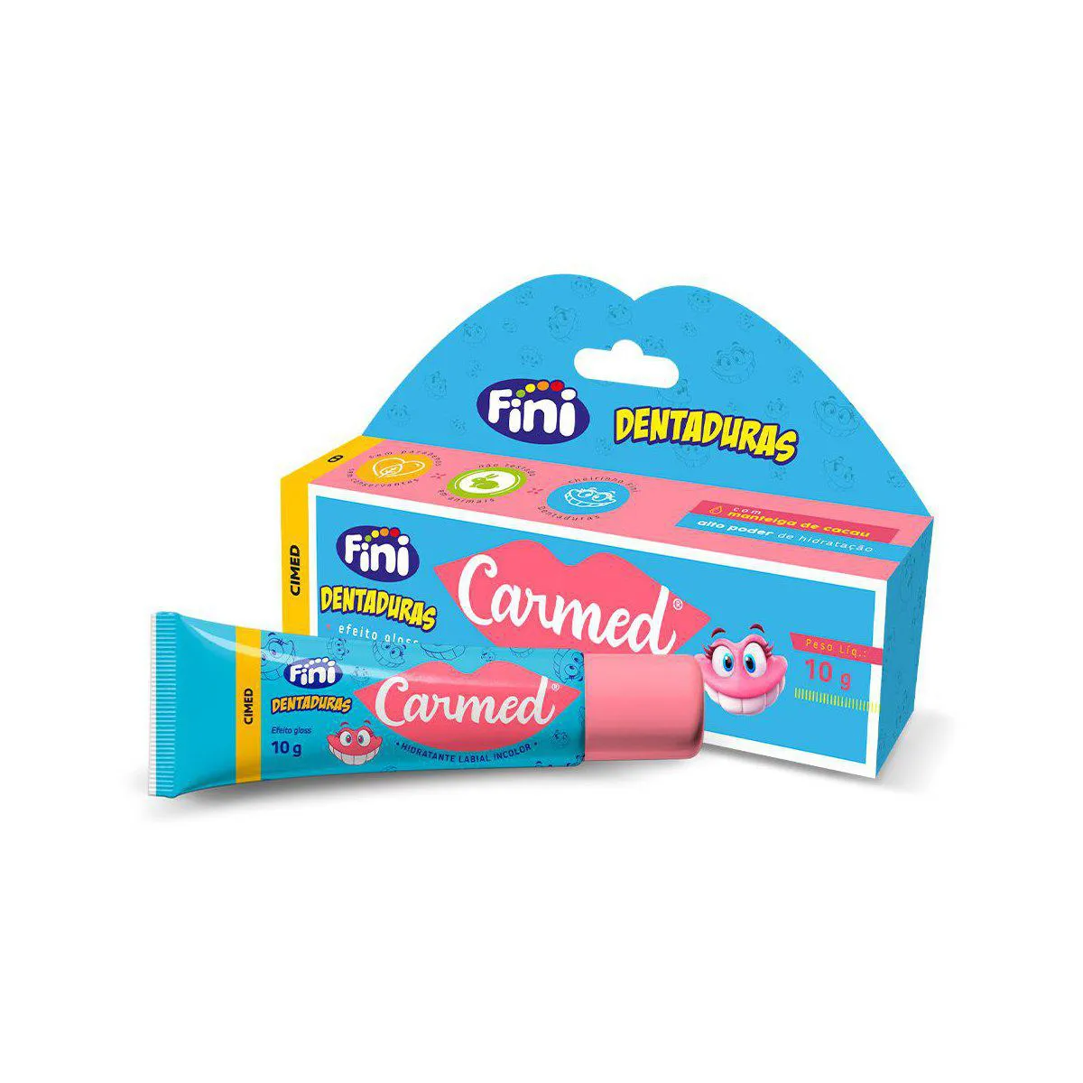 Hidratante Labial Carmed Fini Dentaduras Incolor Efeito Glos Hidratante Labial Carmed Fini Dentaduras Incolor Efeito Gloss 10g - Image 1
