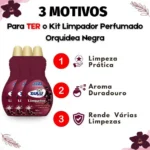Kit Coala Zulu Perfumes: 3 Limpadores Perfumados Orquídea Negra 500ml - Imagem 4