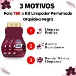 Kit Coala Zulu Perfumes: 3 Limpadores Perfumados Orquídea Negra 1l - Imagem 4