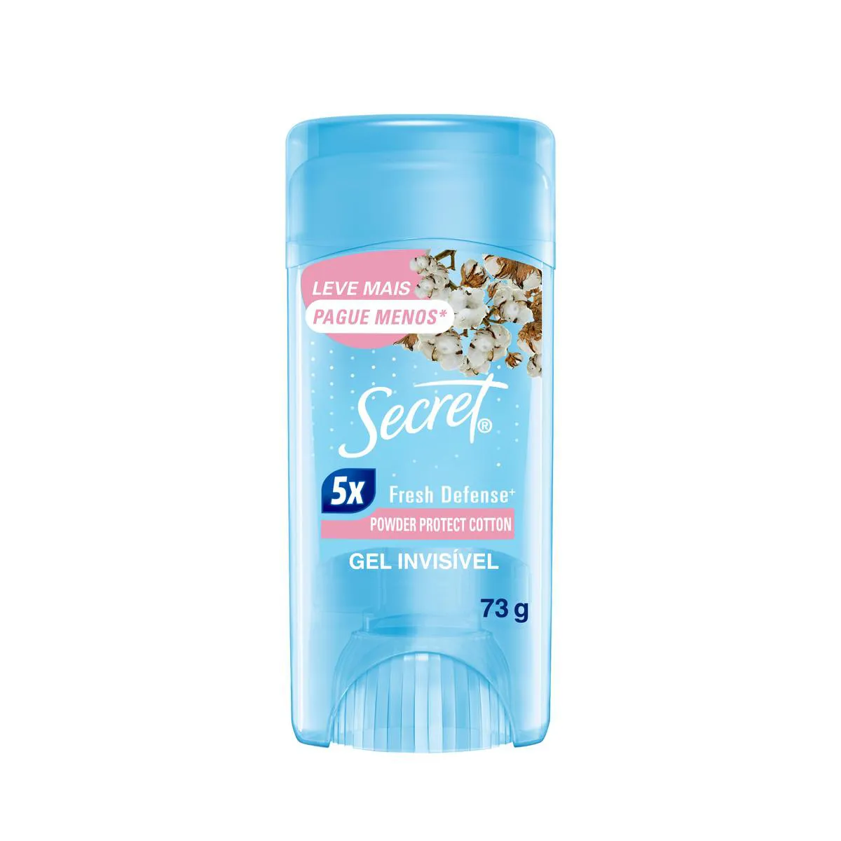 Desodorante Antitranspirante Stick Gel Secret Powder Protect Desodorante Antitranspirante Stick Gel Secret Powder Protect Cotton Feminino 48h 73g - Imagem 1