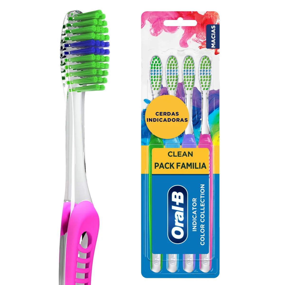 Escova de Dente Oral-B Indicator Color Collection 4 unidades Escova de Dente Oral-B Indicator Color Collection 4 unidades - Image 1