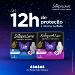 Absorvente Sempre Livre Conforto Noturno Cobertura Suave Com Abas 32 unidades - Imagem 4