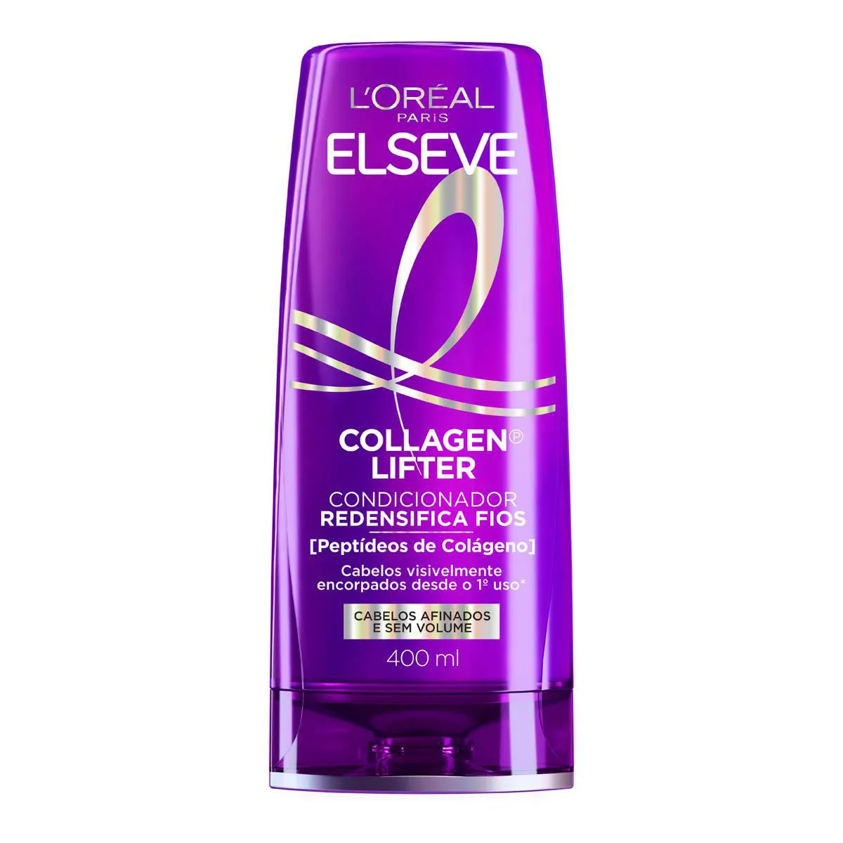 Condicionador Redensifica Fios Elseve Colágeno Lifter Volume Condicionador Redensifica Fios Elseve Colágeno Lifter Volume 3D por 72h com Peptídeos de Colágeno 400ml - Imagem 1