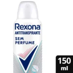 Desodorante Antitranspirante Aerosol Rexona Sem Perfume Feminino 72h 150ml - Imagem 2