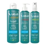 Kit Vuelo Shampoo Liso + Fluido Desembaraçador + Banho a Seco Explosão de Encantos para Cães e Gatos