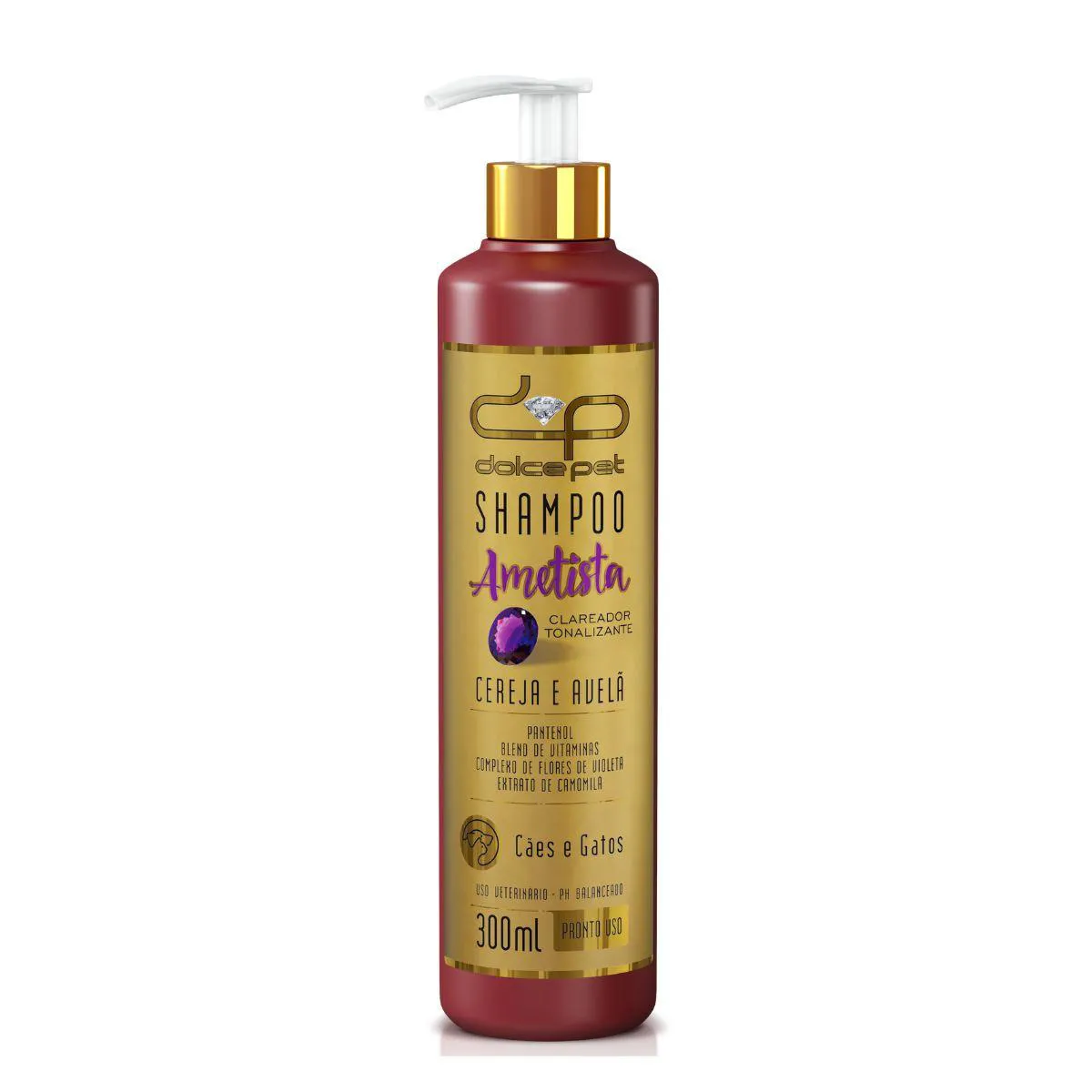 Shampoo Clareador Tonalizante Cereja e Avelã Dolce Pet Cães Shampoo Clareador Tonalizante Cereja e Avelã Dolce Pet Cães e Gatos - 300 Ml - Image 1