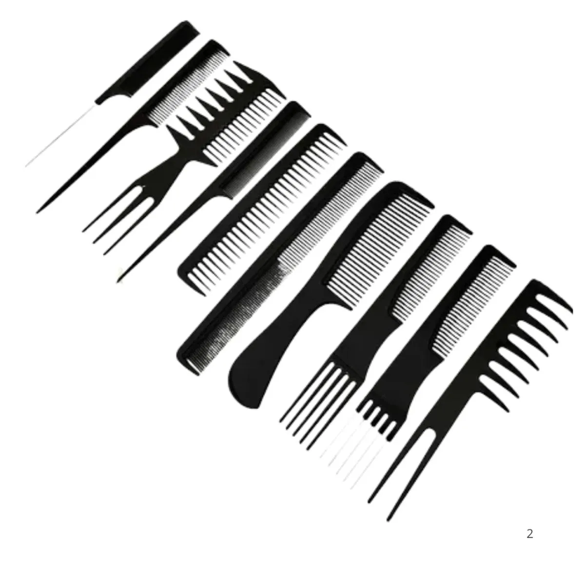 Kit 10 Pentes Profissional Cabeleireiro Pente Fino Garfo Sal Kit 10 Pentes Profissional Cabeleireiro Pente Fino Garfo Salão Barbeiro para Corte - Image 1