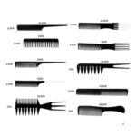 Kit 10 Pentes Profissional Cabeleireiro Pente Fino Garfo Salão Barbeiro para Corte - Image 2
