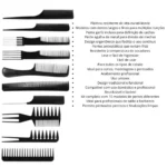 Kit 10 Pentes Profissional Cabeleireiro Pente Fino Garfo Salão Barbeiro para Corte - Image 3