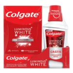 Kit Colgate Luminous White Brilliant Creme Dental 70g 3 unidades + Enxaguante Bucal 250ml