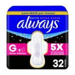 Absorvente Always Noite Ultra Suave com Abas 32 unidades