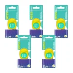 Kit 5 Fio Dental Encerado Menta Mini 11M - Kess