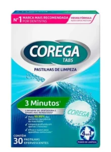 Corega Tabs Limpador de Próteses Dentárias Sabor Menta 30 Pastilhas