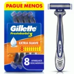 Barbeador Gillette Prestobarba 3 Comfortgel 8 unidades