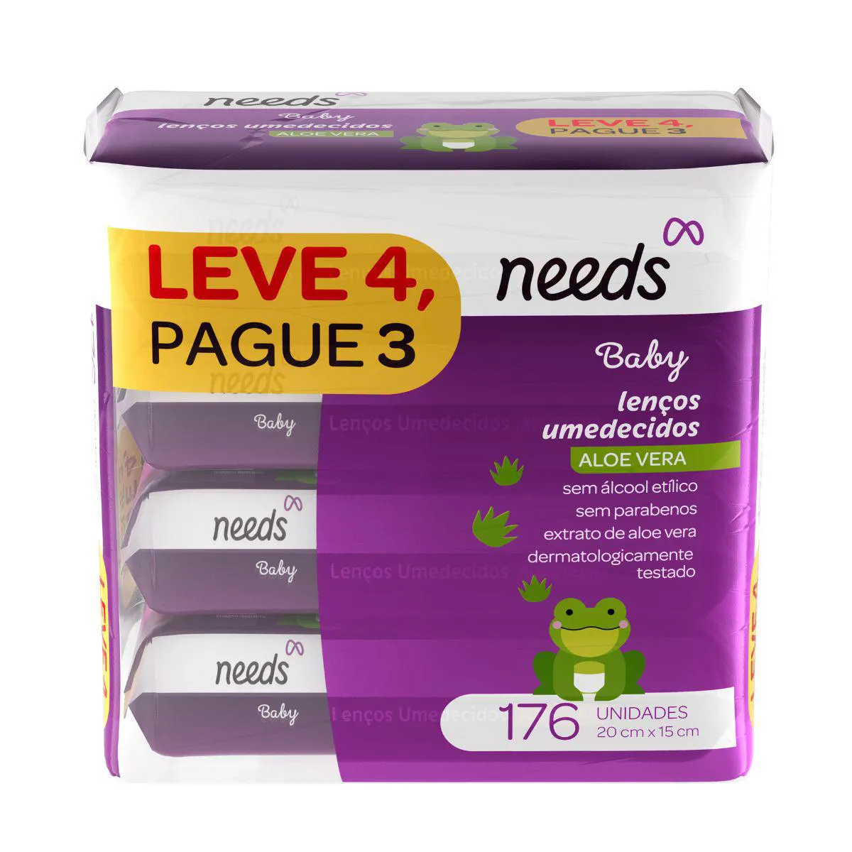 Lenço Umedecido Needs Baby Aloe Vera 176 Unidades Lenço Umedecido Needs Baby Aloe Vera 176 Unidades - Image 1