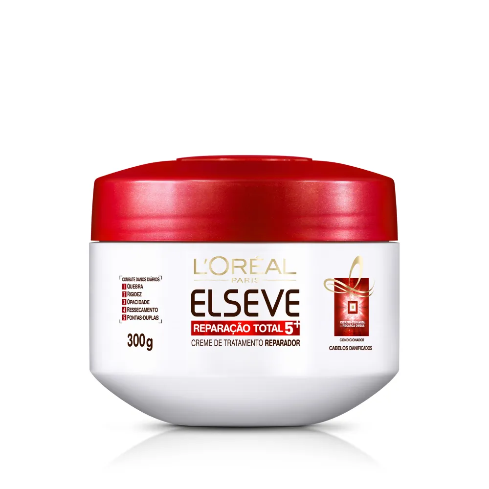 Creme de Tratamento L'Oréal Paris Elseve Reparação Total 5 M Creme de Tratamento L'Oréal Paris Elseve Reparação Total 5 Máscara Reparadora 5 Ações em 1 300g - Image 1