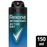 Desodorante Antitranspirante Aerosol Rexona Men Active Dry Masculino 72h 150ml - Image 2
