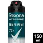 Desodorante Antitranspirante Aerosol Rexona Men Sem Perfume 72h 150ml - Image 2