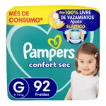 Fralda Pampers Confort Sec G 92 unidades