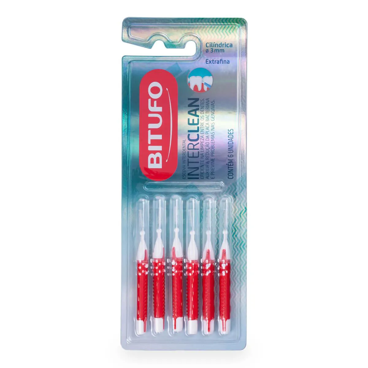 Escova de Dente Interdental Bitufo Interclean Extrafina CilĂ Escova de Dente Interdental Bitufo Interclean Extrafina CilĂndrica com 6 unidades - Image 1