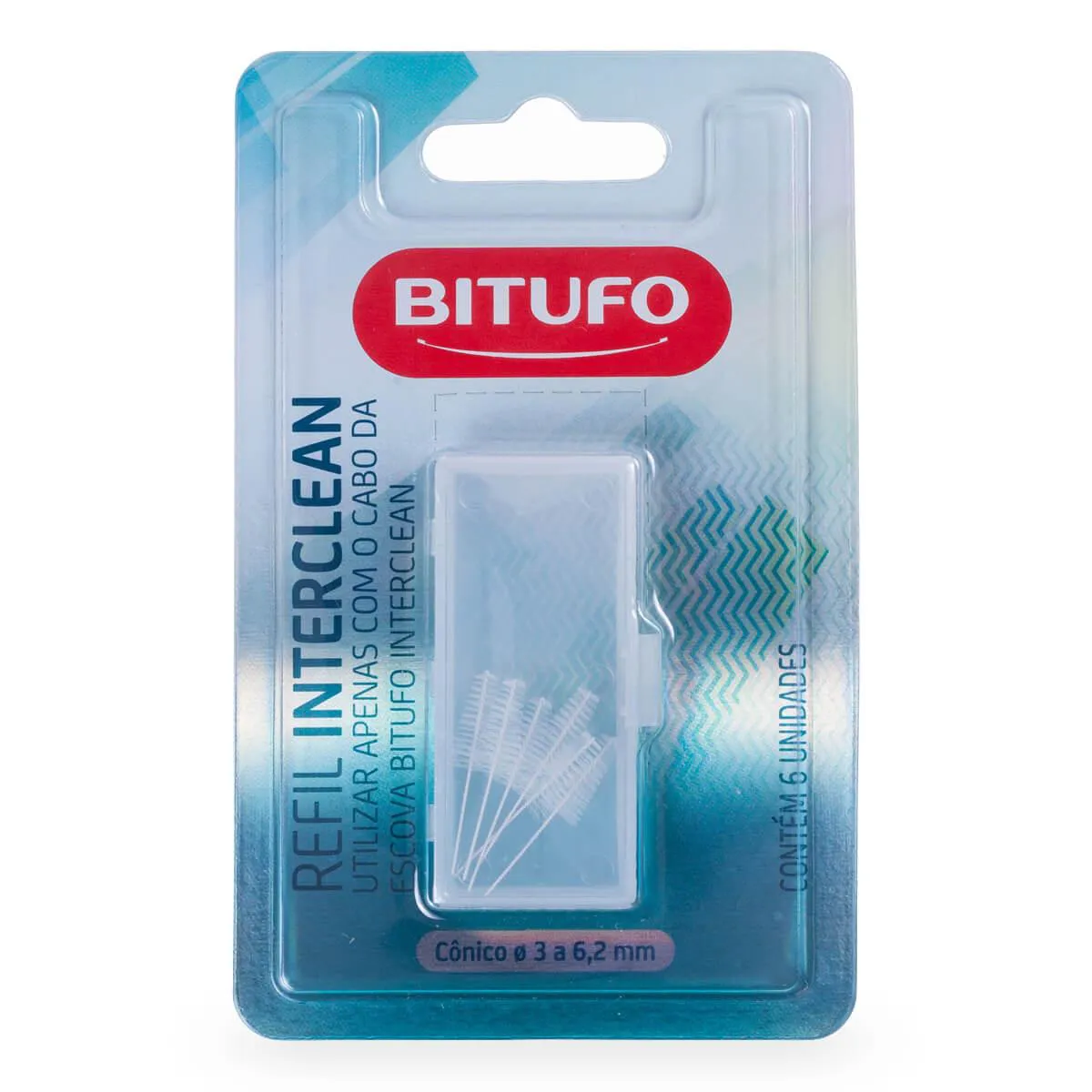 Refil para Escova Interdental Bitufo Interclean Cônico com 6 Refil para Escova Interdental Bitufo Interclean Cônico com 6 unidades - Image 1