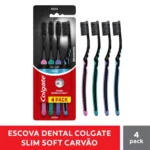 Kit Escova de Dente Colgate Slim Soft Black Carvão 4 unidades - Image 4