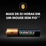 Pilha Alcalina Duracell Recarregável AAA com 4 unidades - Image 3