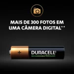 Pilha Alcalina Duracell Recarregável AAA com 4 unidades - Image 4