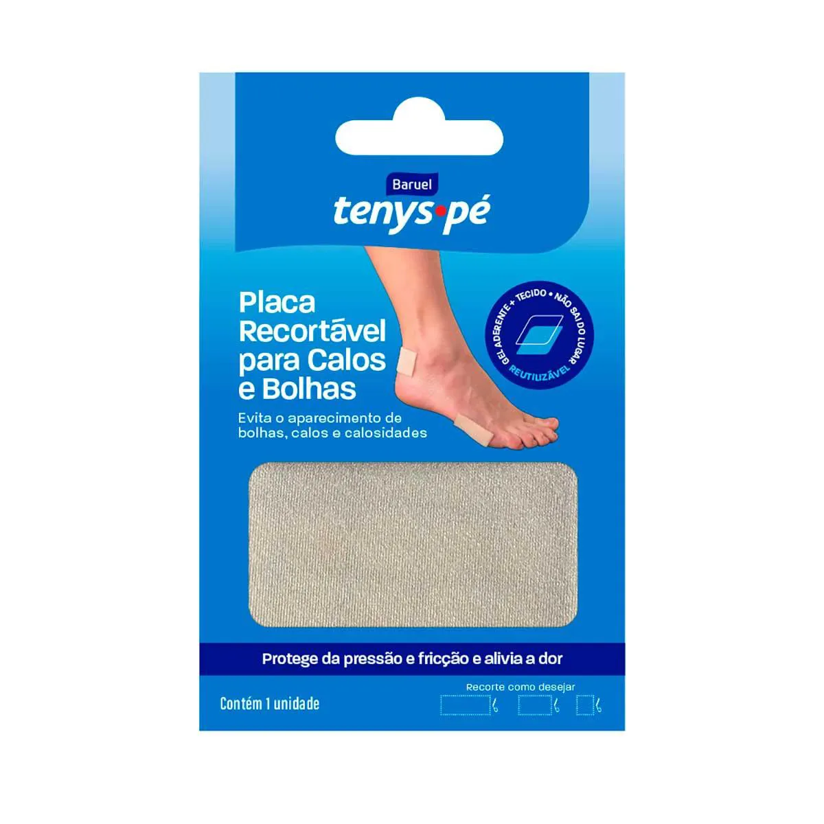 Placa Recortável para Calos e Bolhas Tenys Pé com 1 Unidade Placa Recortável para Calos e Bolhas Tenys Pé com 1 Unidade - Image 1