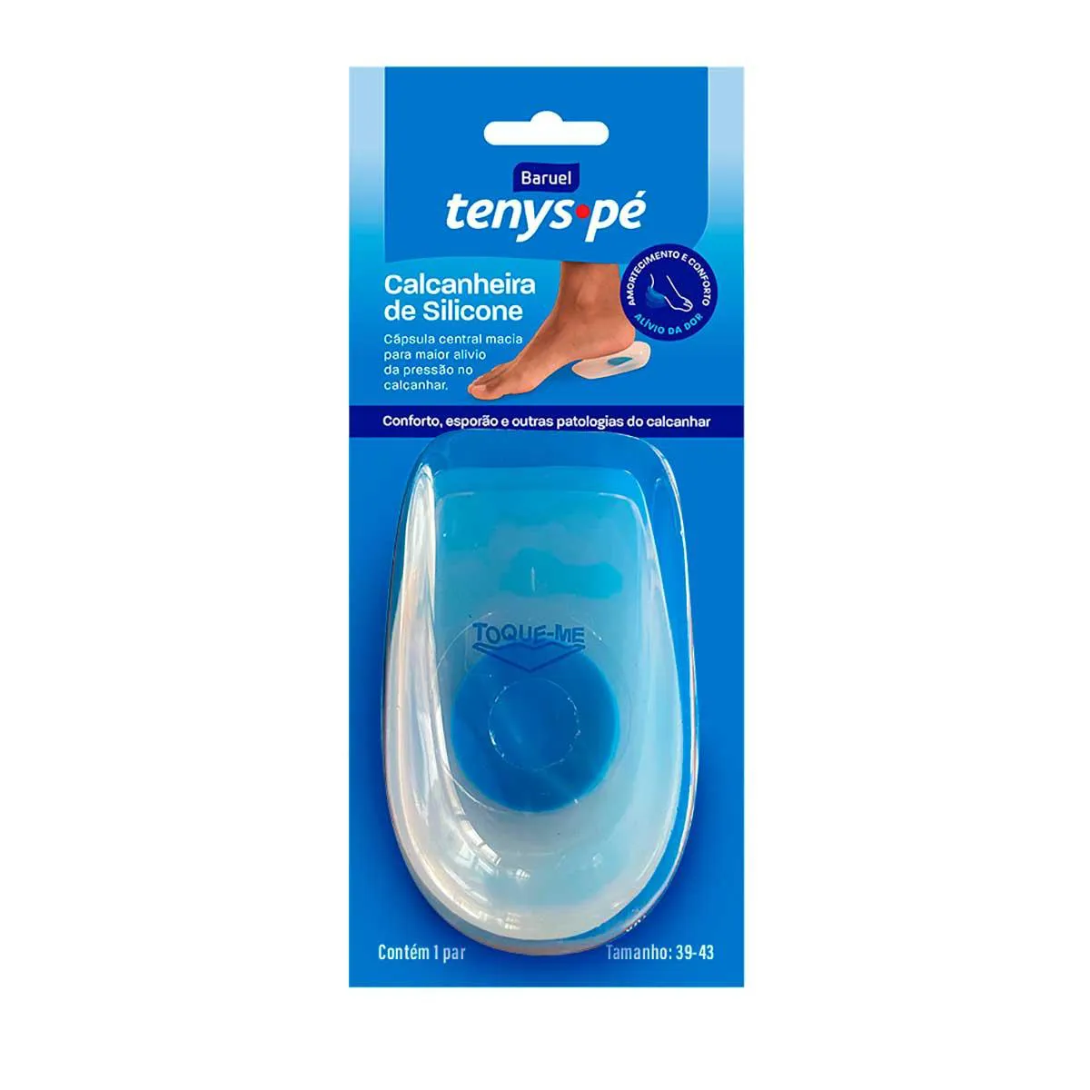 Calcanheira de Silicone Tenys Pé Tamanho 39 a 43 com 1 par Calcanheira de Silicone Tenys Pé Tamanho 39 a 43 com 1 par - Image 1