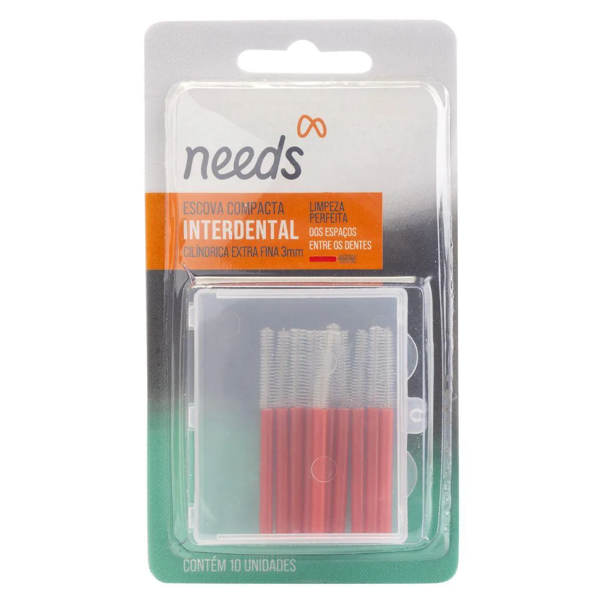 Escova Interdental Needs Cilíndrica Extra Fina 3mm 10 Unidad Escova Interdental Needs Cilíndrica Extra Fina 3mm 10 Unidades - Image 1