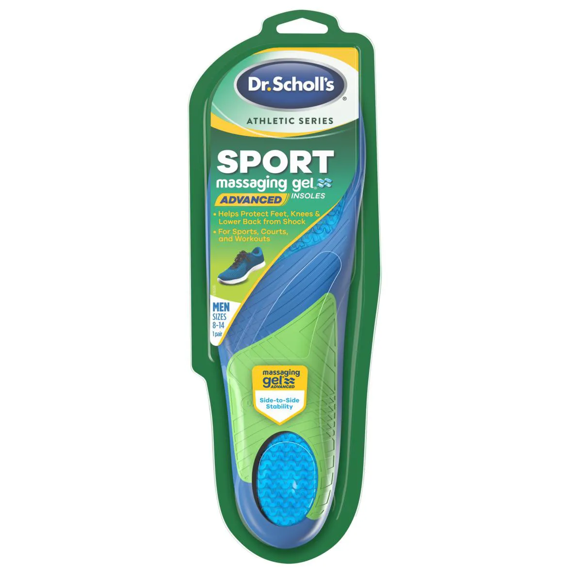 Palmilha de gel Dr. Scholls Athletic Series Sport Men Azul T Palmilha de gel Dr. Scholls Athletic Series Sport Men Azul Transparente 1 par - Image 1